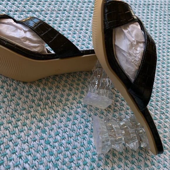 Square Heels Sandals Block Lucite Clear Chunky Heel Mules Peep Toe, Size EUR 37 - Picture 10 of 11